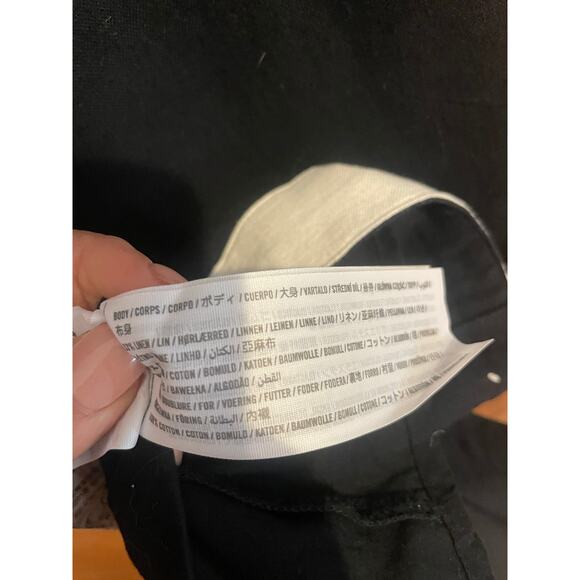 ABERCROMBIE & FITCH Linen Blend Squareneck Column Dress Black White Midi Small T - Picture 7 of 7